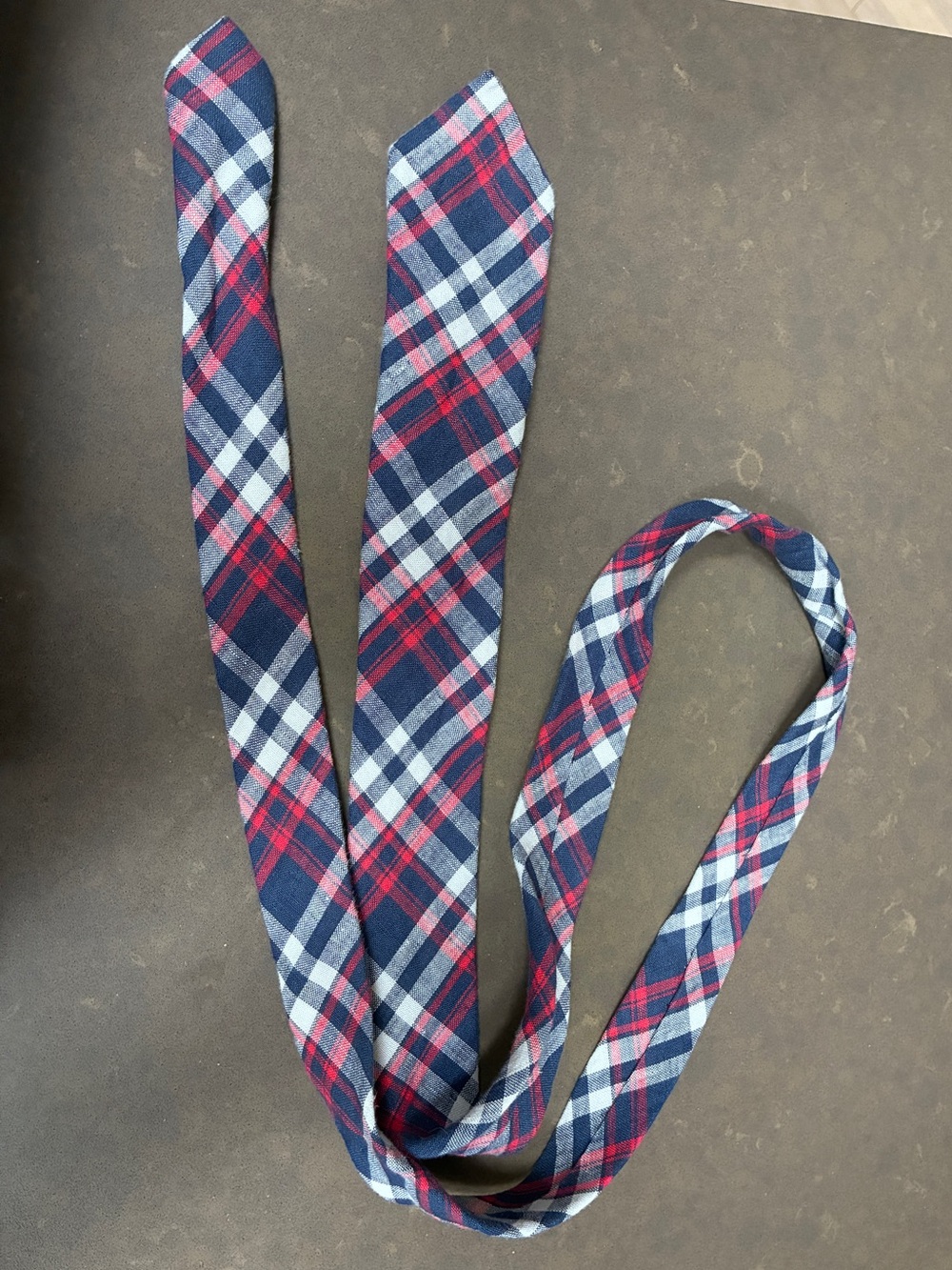 Original Penguin Plaid Tie in Navy, Red & White